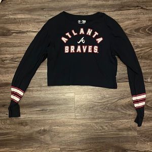 Dark blue atl Braves crop top